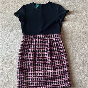 Like new Ladies Classy Black Top with Pink/Coral Tweed bottom lined dress! Sz.10